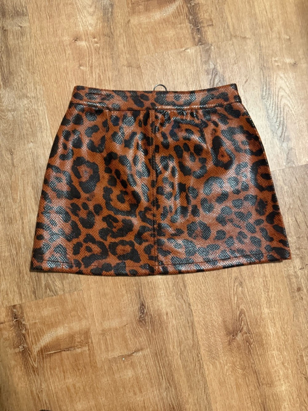 Oat New York Leopard-Print Faux Leather Mini Skirt in Brown and Black